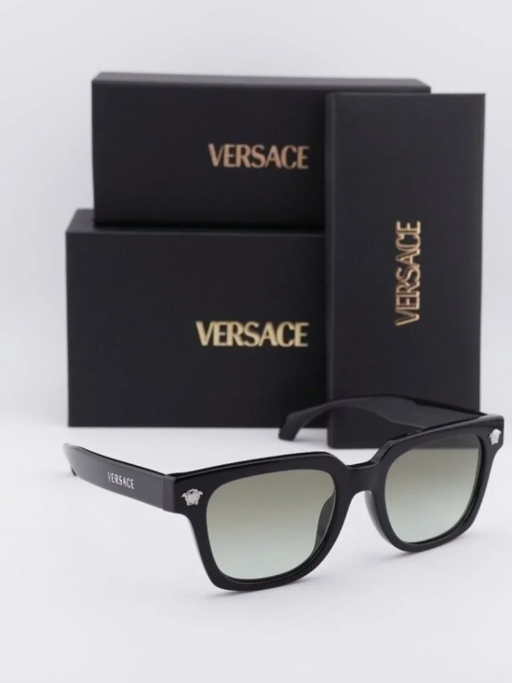 Versace VE4510U GB1/8E Unisex Square Sunglasses – Black / Green